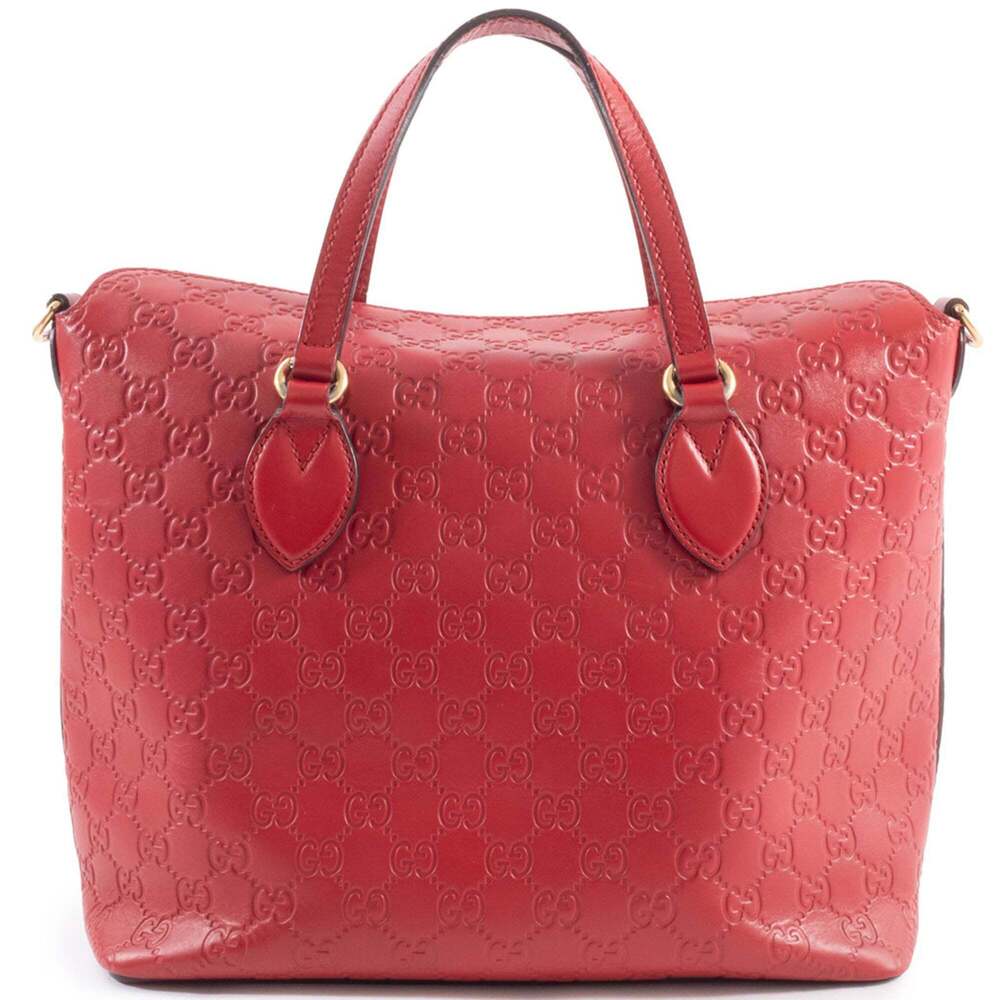 GUCCI Authentic Red Leather Tote Bag - Picture 2 of 16